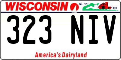 WI license plate 323NIV
