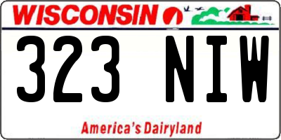 WI license plate 323NIW