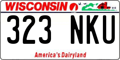 WI license plate 323NKU