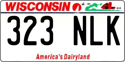 WI license plate 323NLK