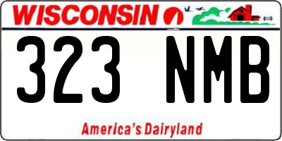 WI license plate 323NMB
