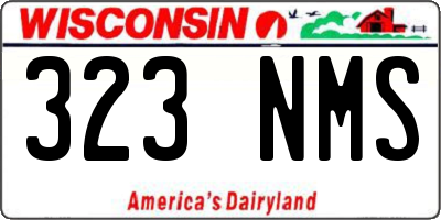 WI license plate 323NMS