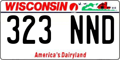 WI license plate 323NND