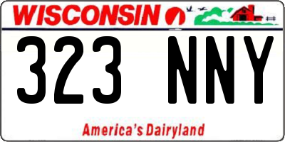 WI license plate 323NNY