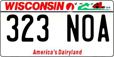 WI license plate 323NOA