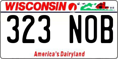 WI license plate 323NOB
