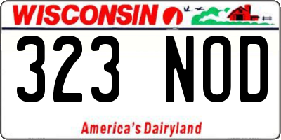 WI license plate 323NOD