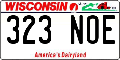 WI license plate 323NOE