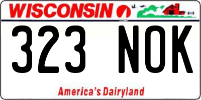 WI license plate 323NOK