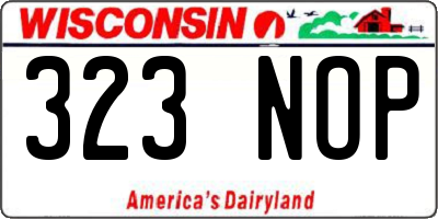 WI license plate 323NOP