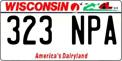 WI license plate 323NPA