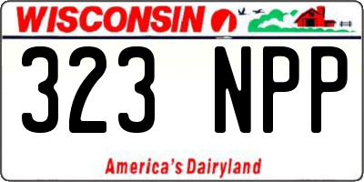 WI license plate 323NPP