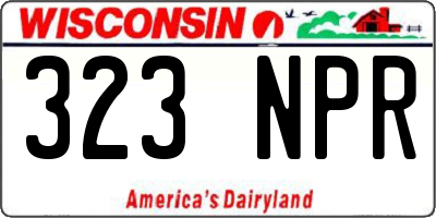 WI license plate 323NPR