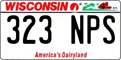 WI license plate 323NPS