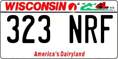 WI license plate 323NRF