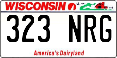 WI license plate 323NRG