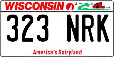WI license plate 323NRK