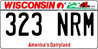 WI license plate 323NRM