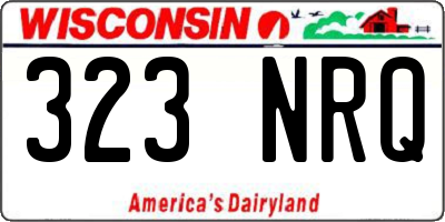WI license plate 323NRQ