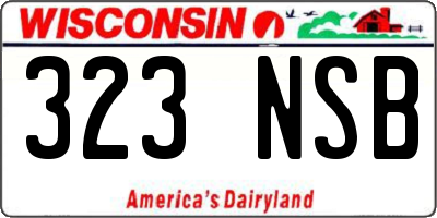 WI license plate 323NSB
