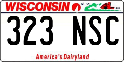 WI license plate 323NSC