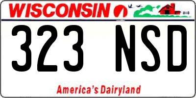 WI license plate 323NSD