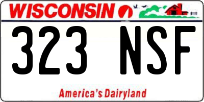 WI license plate 323NSF