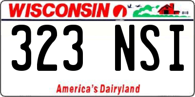WI license plate 323NSI