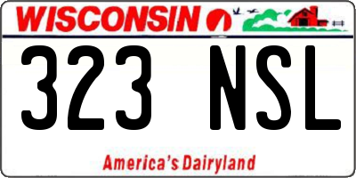 WI license plate 323NSL
