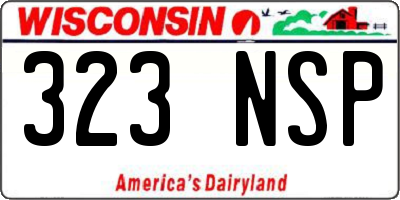 WI license plate 323NSP