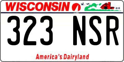 WI license plate 323NSR