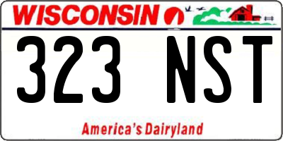 WI license plate 323NST