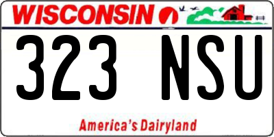 WI license plate 323NSU