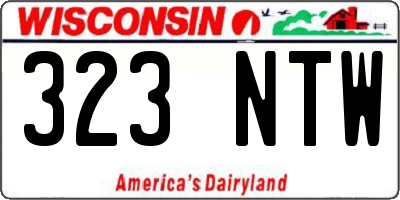 WI license plate 323NTW
