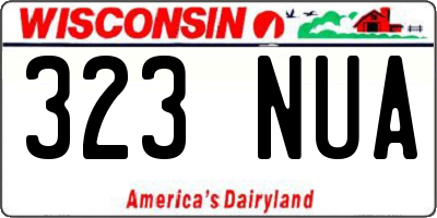 WI license plate 323NUA