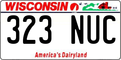 WI license plate 323NUC