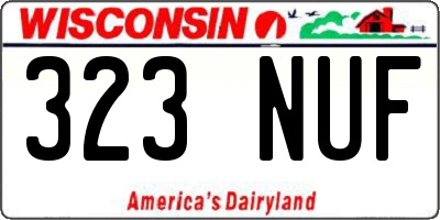 WI license plate 323NUF