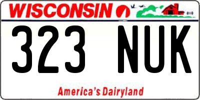 WI license plate 323NUK