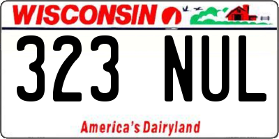 WI license plate 323NUL