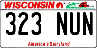 WI license plate 323NUN