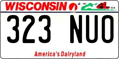 WI license plate 323NUO