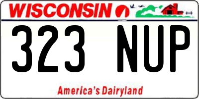 WI license plate 323NUP
