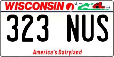 WI license plate 323NUS