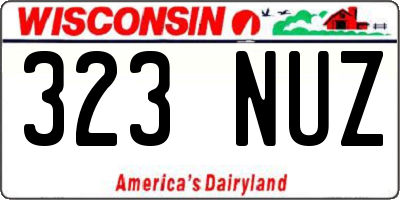 WI license plate 323NUZ