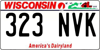 WI license plate 323NVK