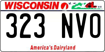 WI license plate 323NVO