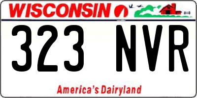 WI license plate 323NVR