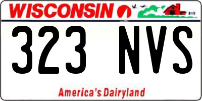 WI license plate 323NVS