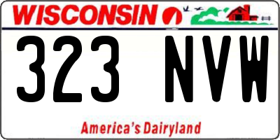 WI license plate 323NVW
