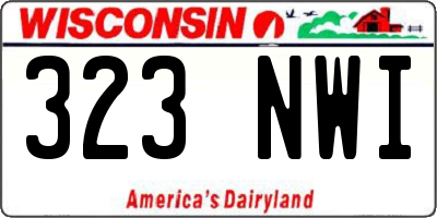 WI license plate 323NWI